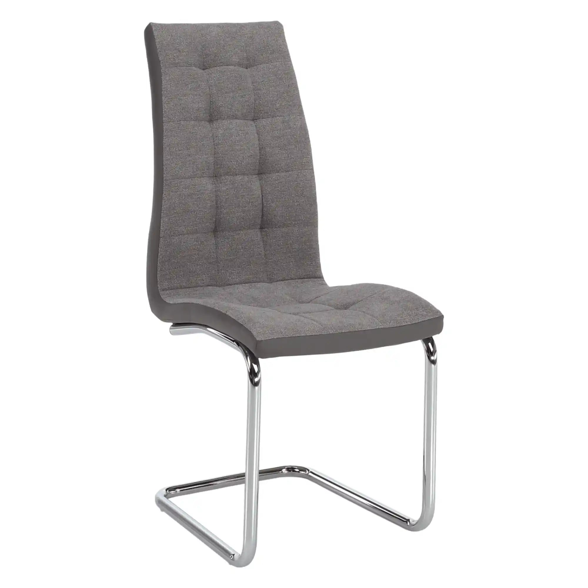 Scaun SALOMA NEW, gri, stofa clasica/pielele ecologica/metal, 42x56.5x105 cm