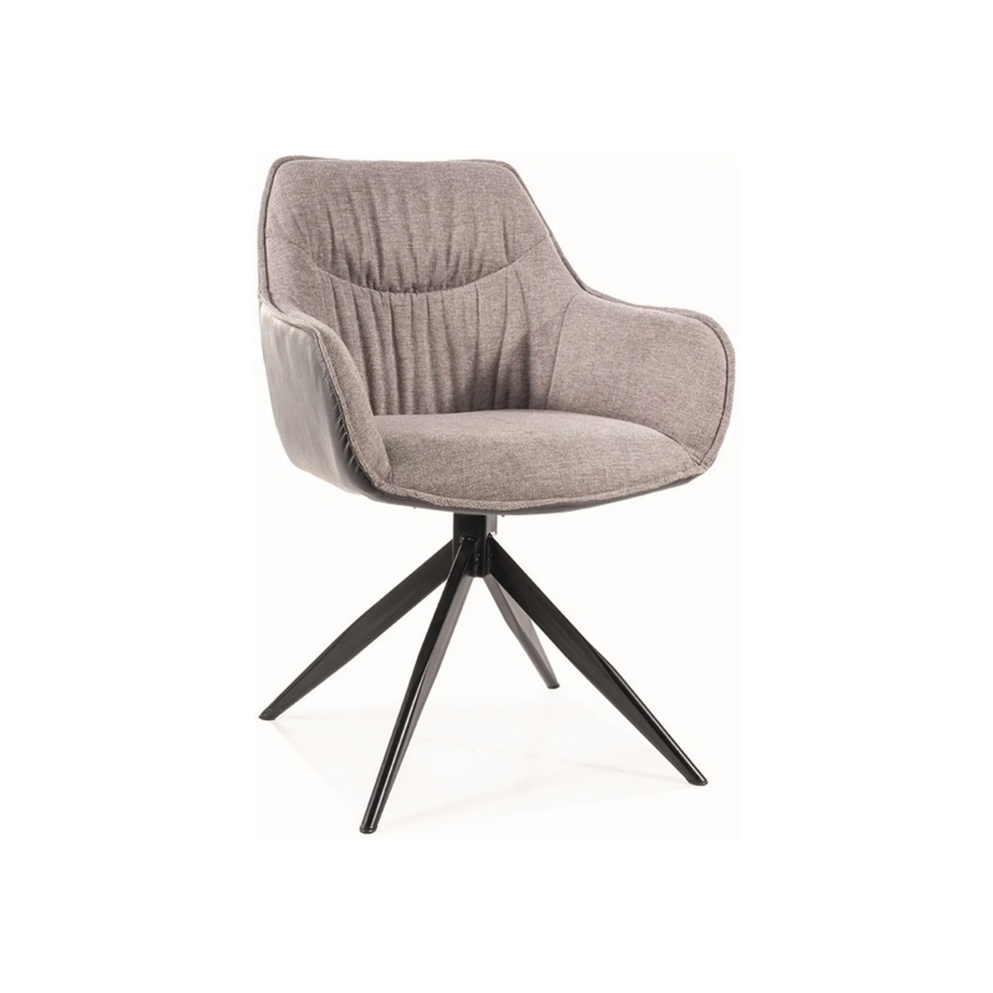 Scaun SEMPRE, gri/negru, stofa clasica/piele ecologica/metal, 58x43x83 cm