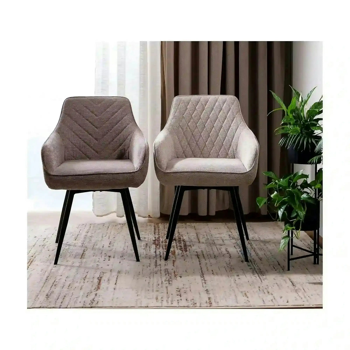 Scaun SERVIO, bej - Brego 34, stofa clasica/metal, 55x45x88 cm