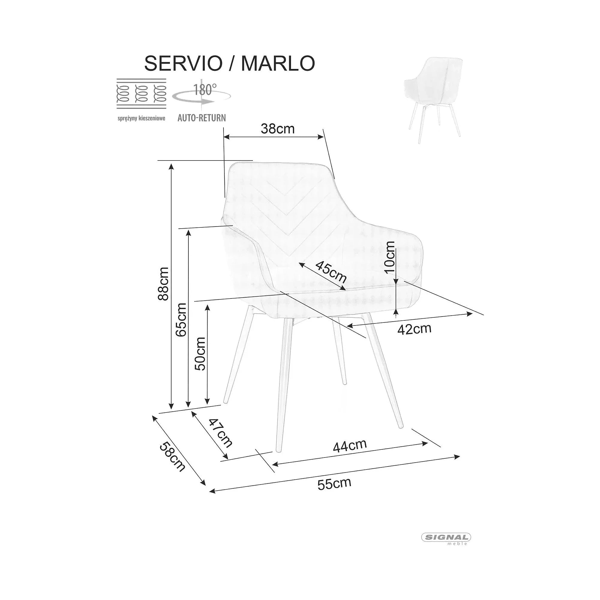 Scaun SERVIO, bej deschis - Brego 31, stofa clasica/metal, 55x58x88 cm