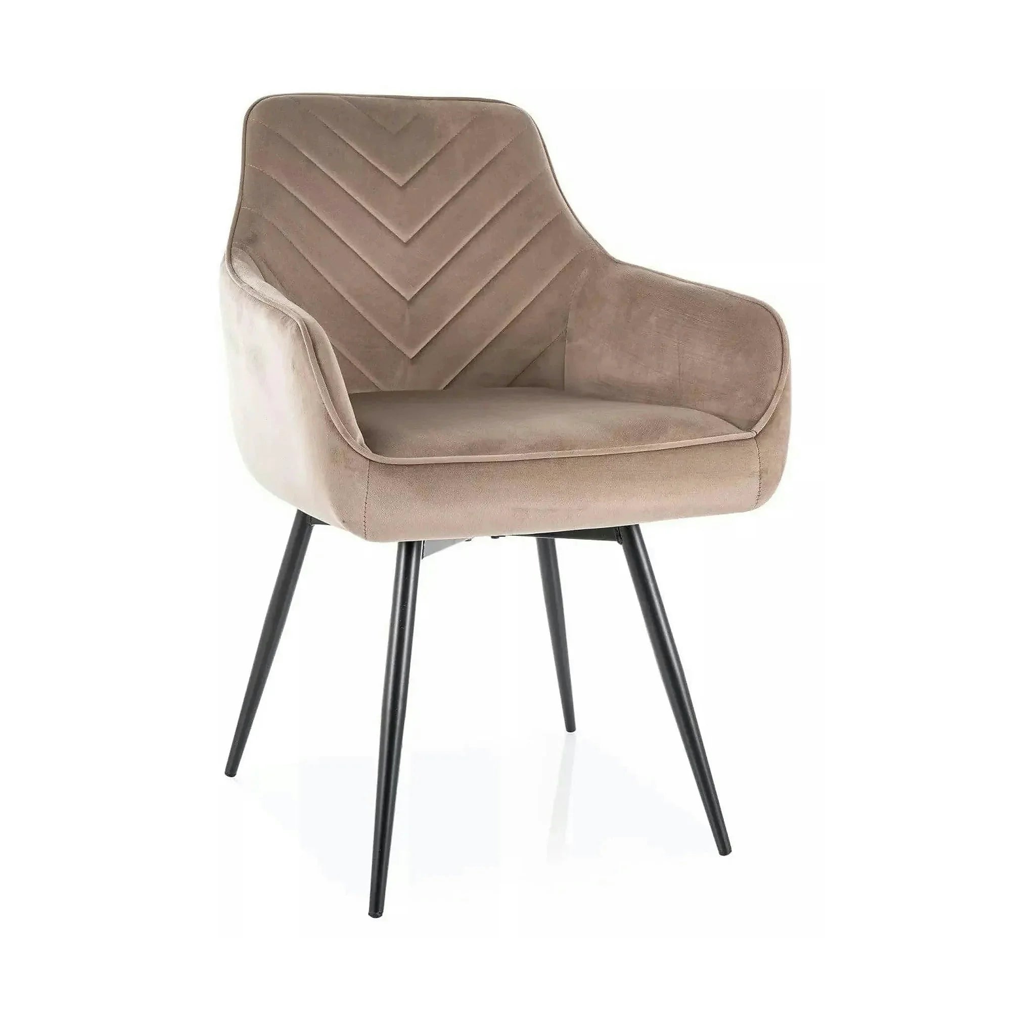 Scaun SERVIO, bej inchis - Bluvel 40, stofa catifelata/metal, 55x58x88 cm