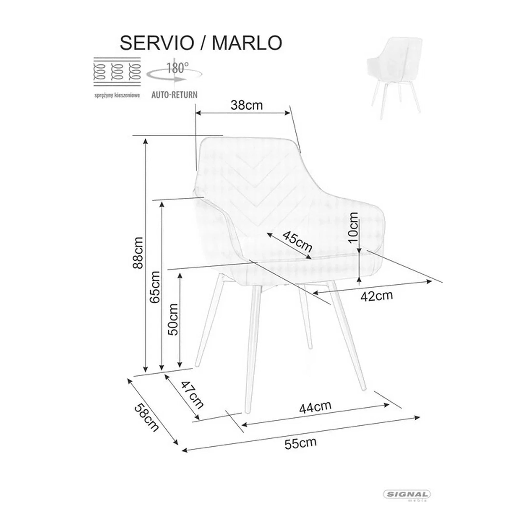 Scaun SERVIO, bej inchis - Bluvel 40, stofa catifelata/metal, 55x58x88 cm