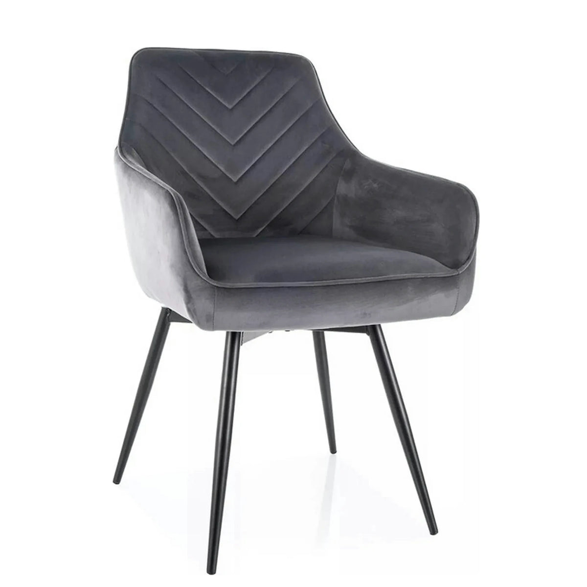 Scaun SERVIO, gri - Bluvel 14, stofa catifelata/metal, 55x58x88 cm