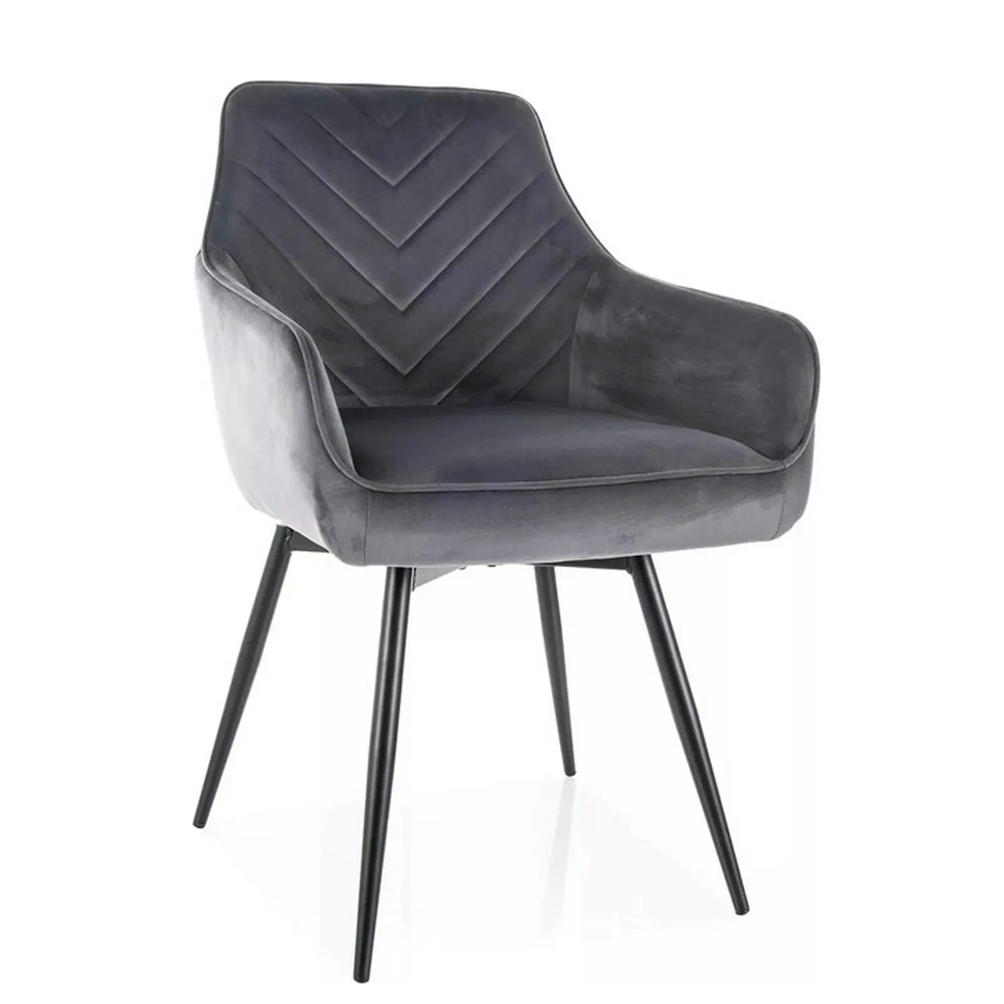 Scaun SERVIO, gri - Bluvel 14, stofa catifelata/metal, 55x58x88 cm