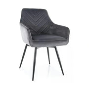 Scaun SERVIO, gri - Bluvel 14, stofa catifelata/metal, 55x58x88 cm
