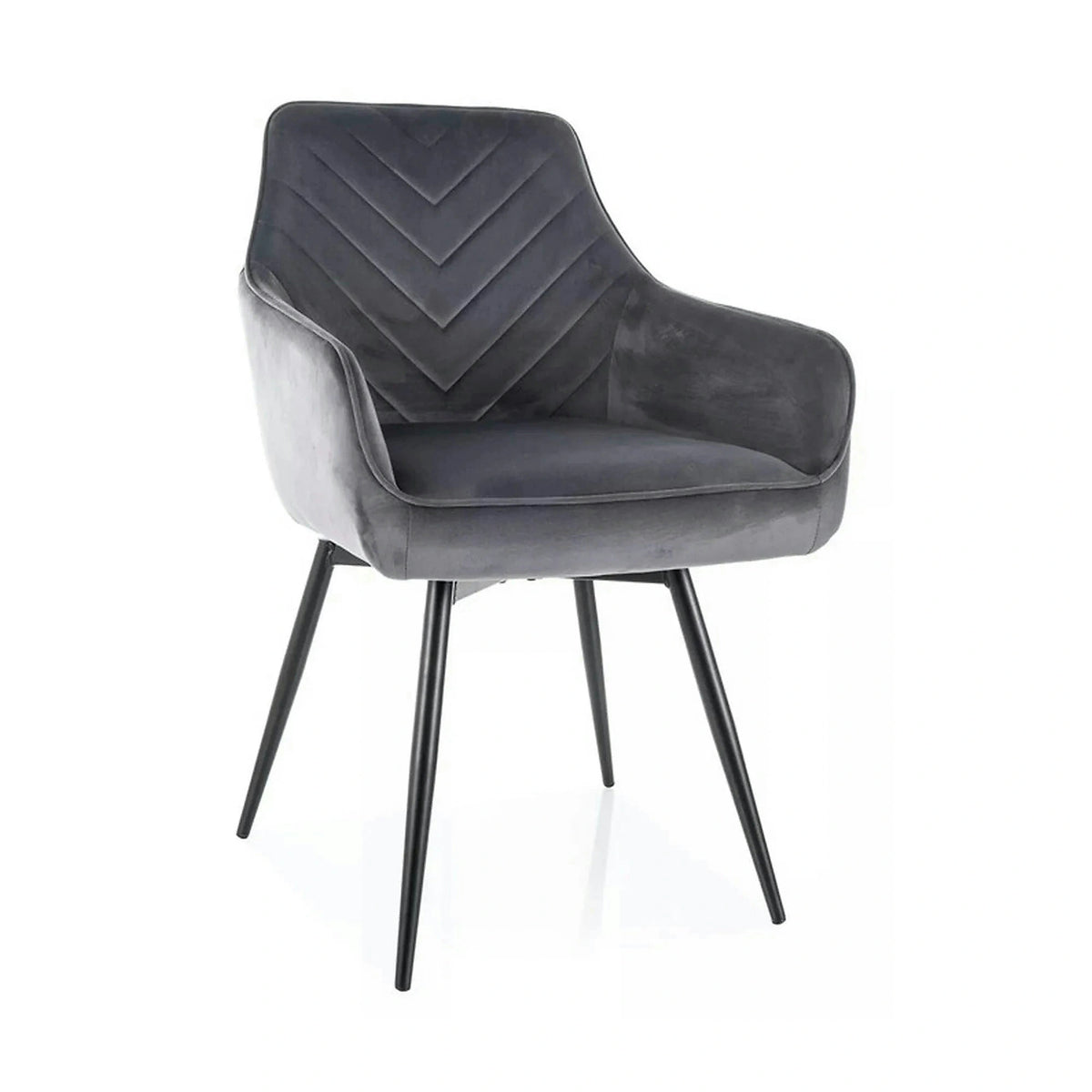 Scaun SERVIO, gri - Bluvel 14, stofa catifelata/metal, 55x58x88 cm