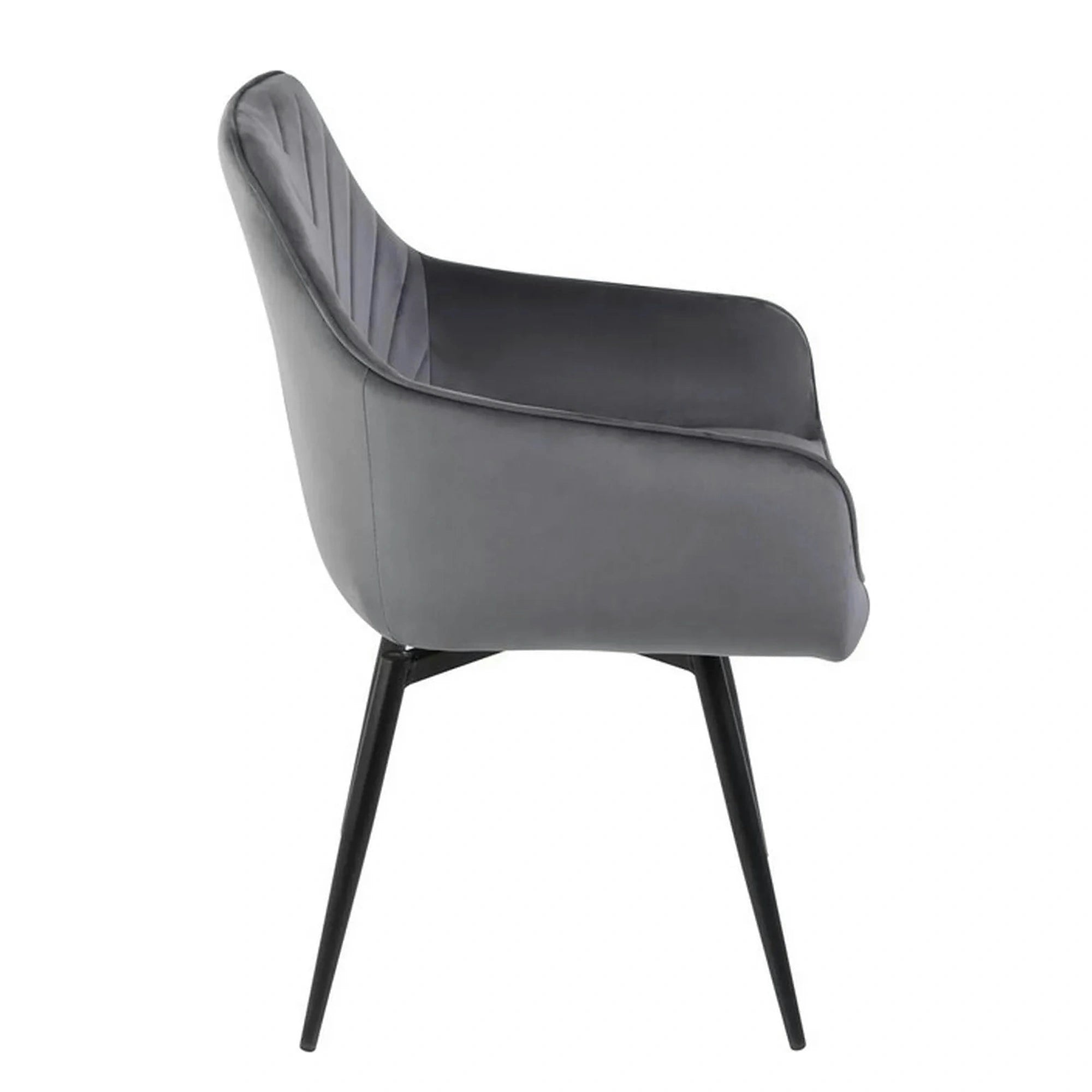 Scaun SERVIO, gri - Bluvel 14, stofa catifelata/metal, 55x58x88 cm
