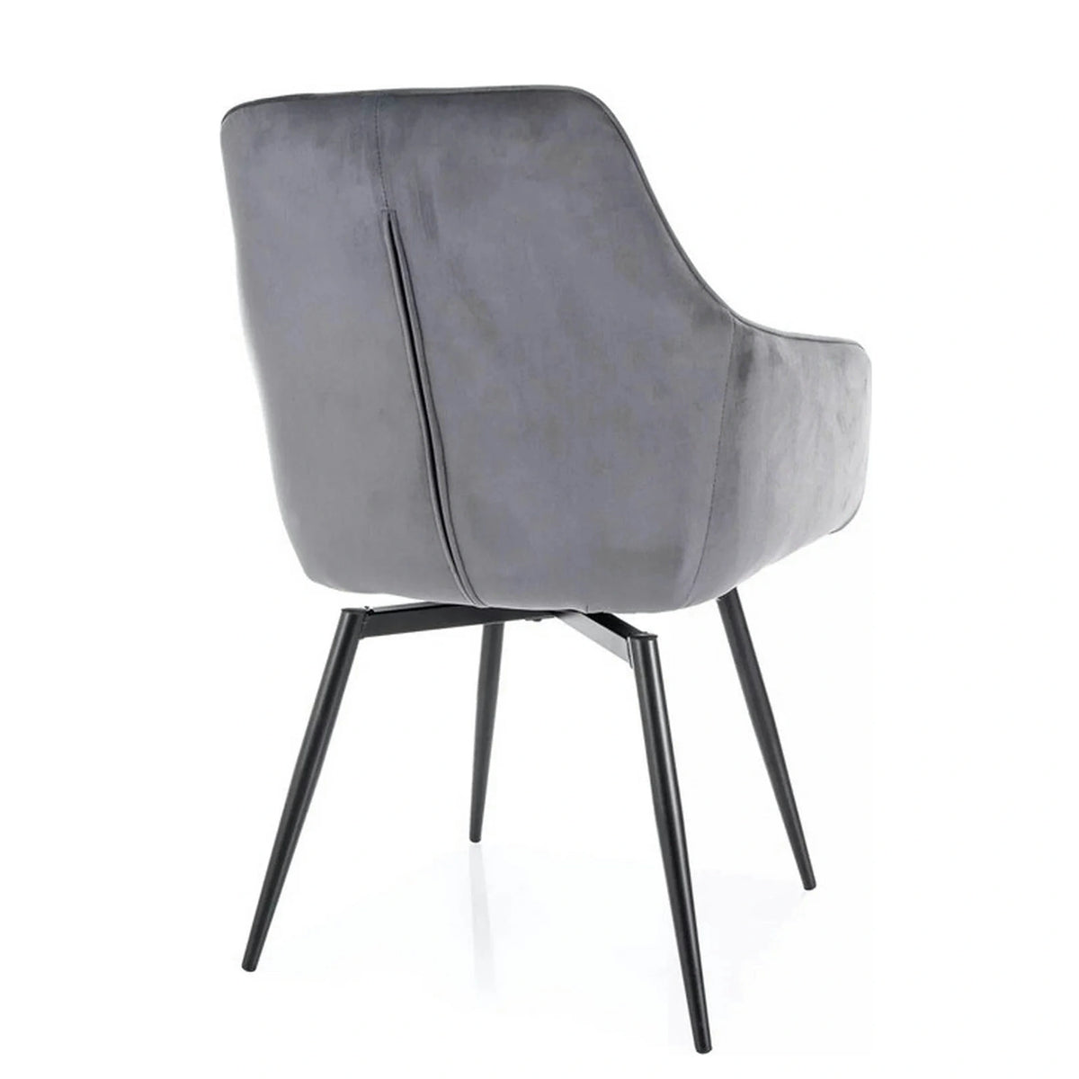 Scaun SERVIO, gri - Bluvel 14, stofa catifelata/metal, 55x58x88 cm