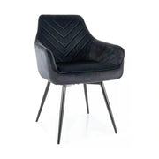 Scaun SERVIO, negru - Bluvel 19, stofa catifelata/metal, 55x58x88 cm