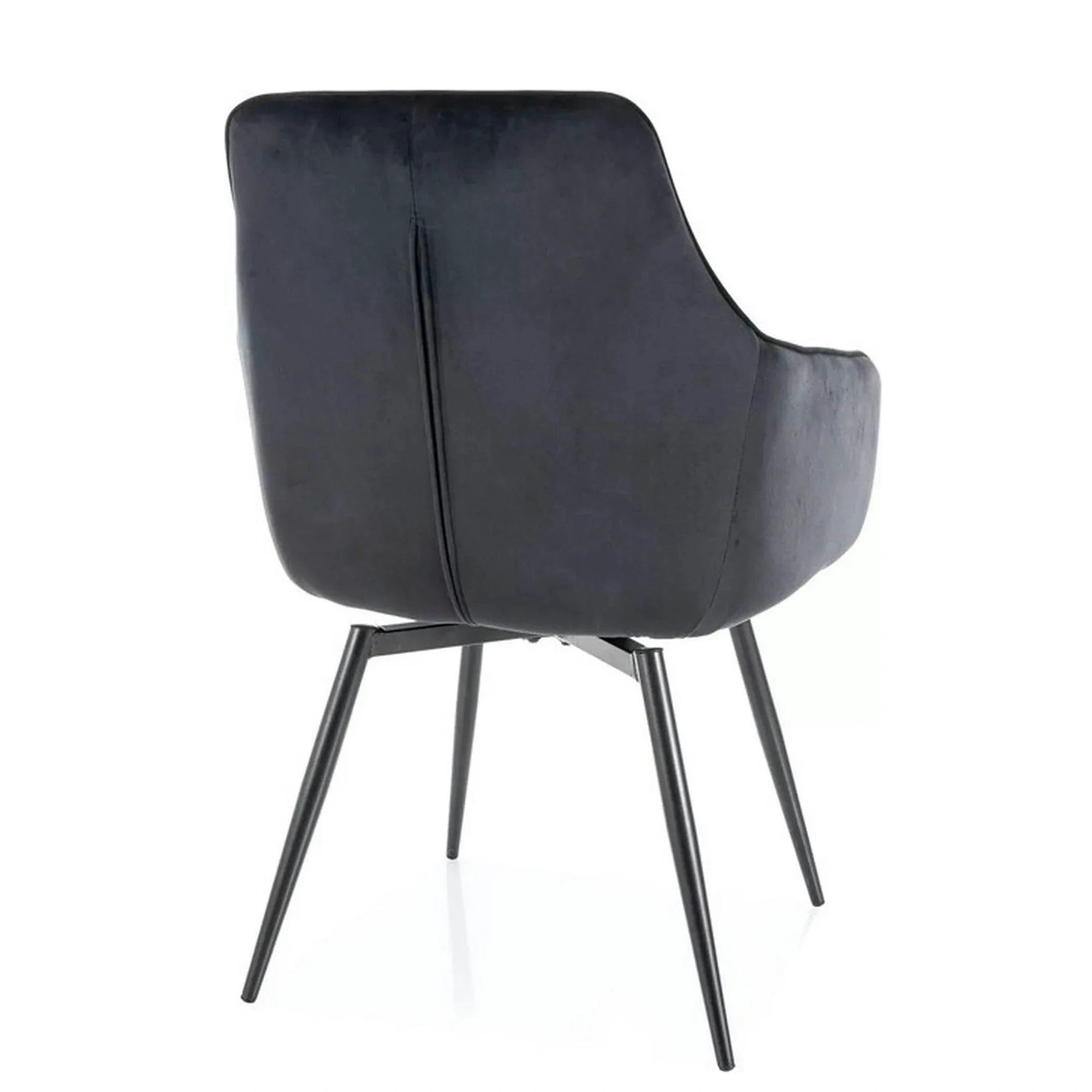 Scaun SERVIO, negru - Bluvel 19, stofa catifelata/metal, 55x58x88 cm