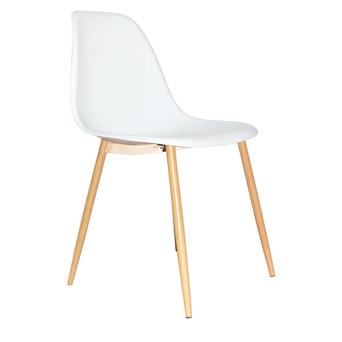 Scaun SINTIA, alb/stejar, plastic/metal, 46x53x85 cm