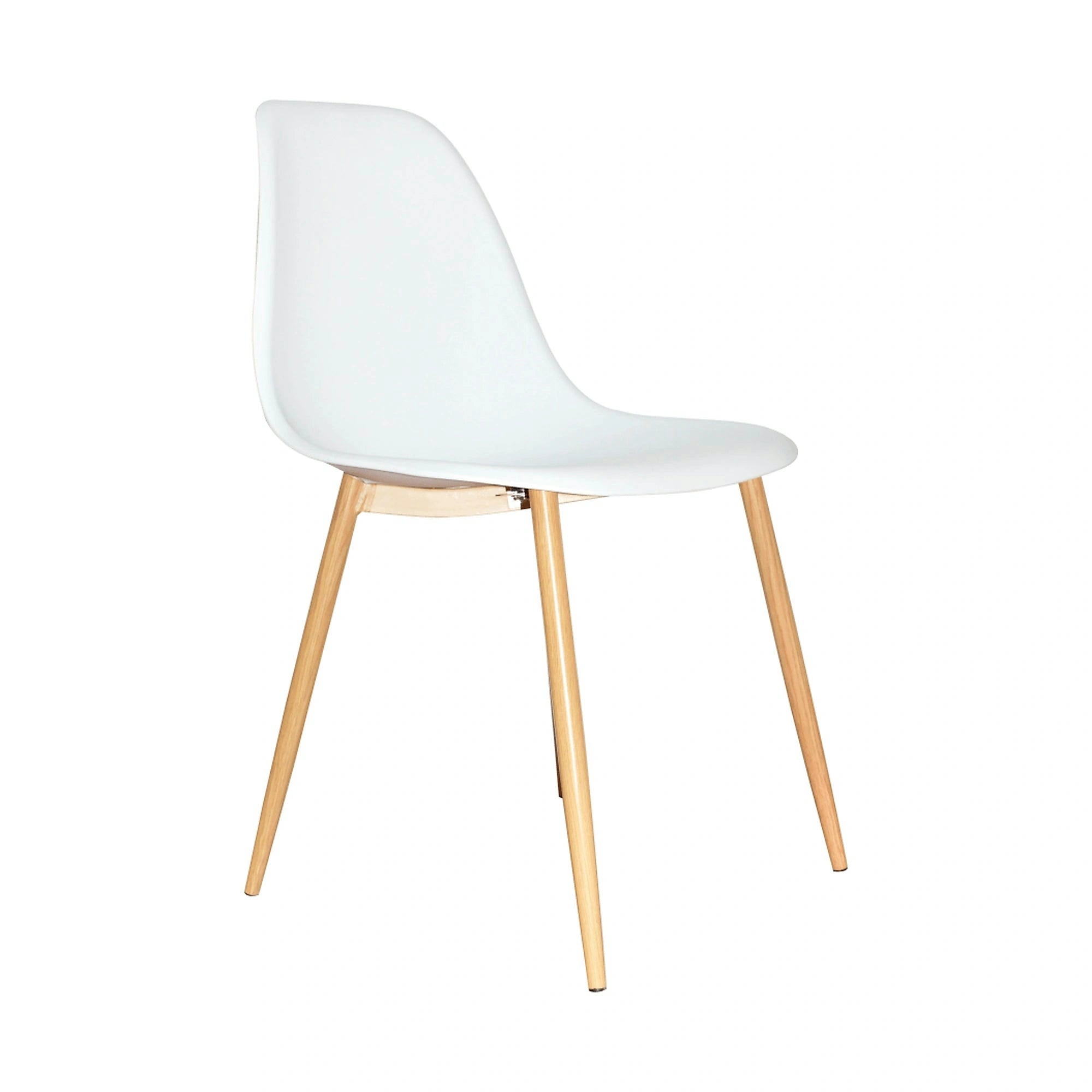 Scaun SINTIA, alb/stejar, plastic/metal, 46x53x85 cm
