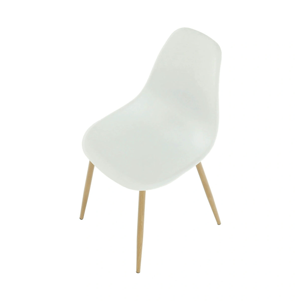 Scaun SINTIA, alb/stejar, plastic/metal, 46x53x85 cm
