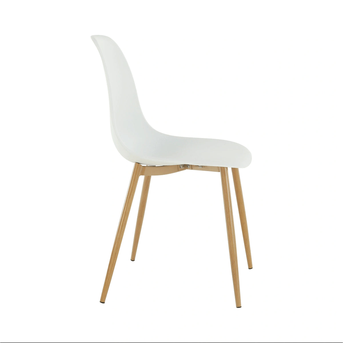 Scaun SINTIA, alb/stejar, plastic/metal, 46x53x85 cm