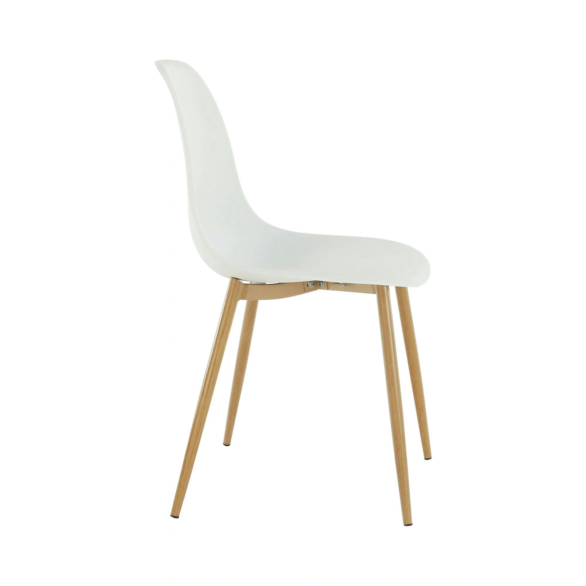 Scaun SINTIA, alb/stejar, plastic/metal, 46x53x85 cm