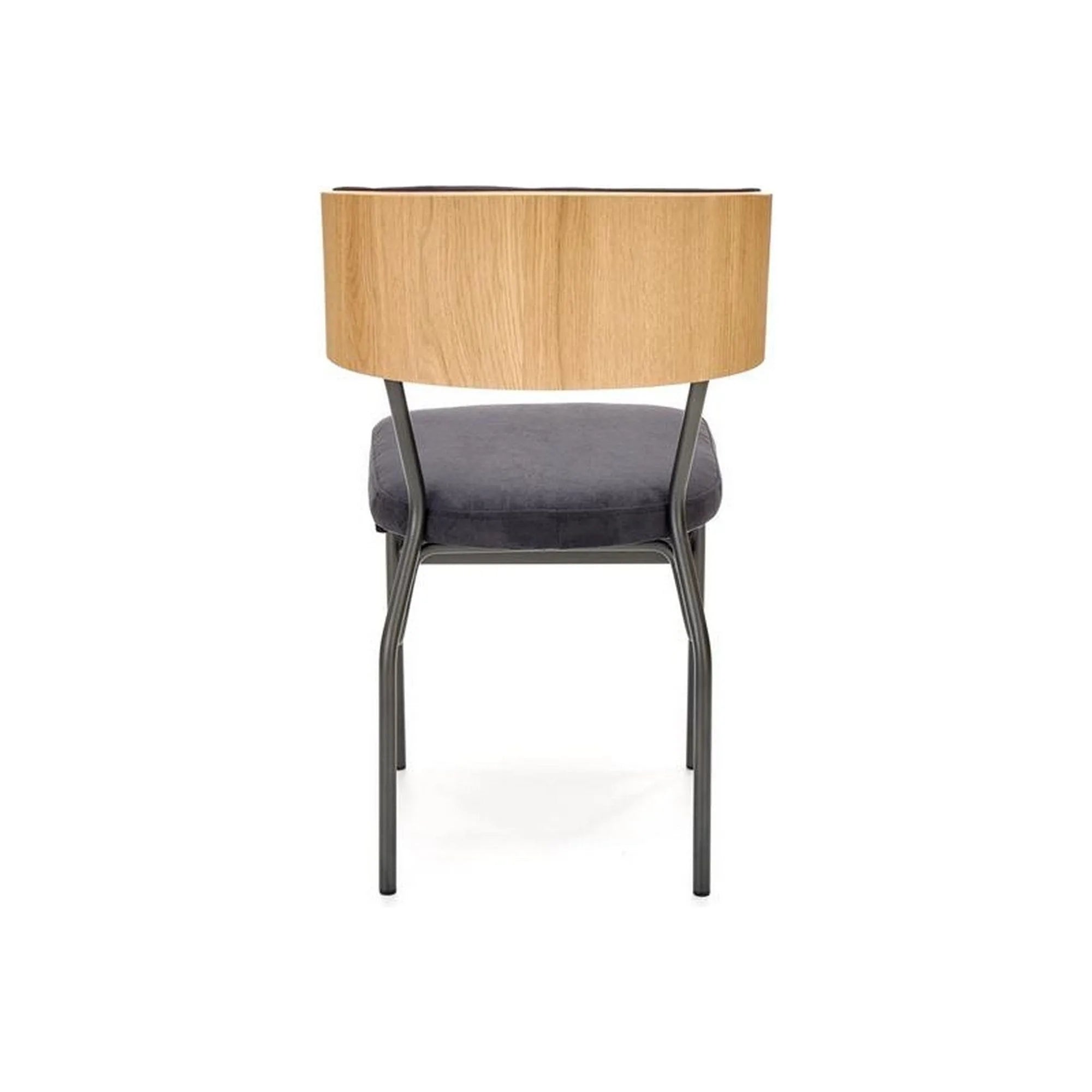 Scaun SMART KR, stejar/gri antracit, furnir/otel, 50x53x82 cm
