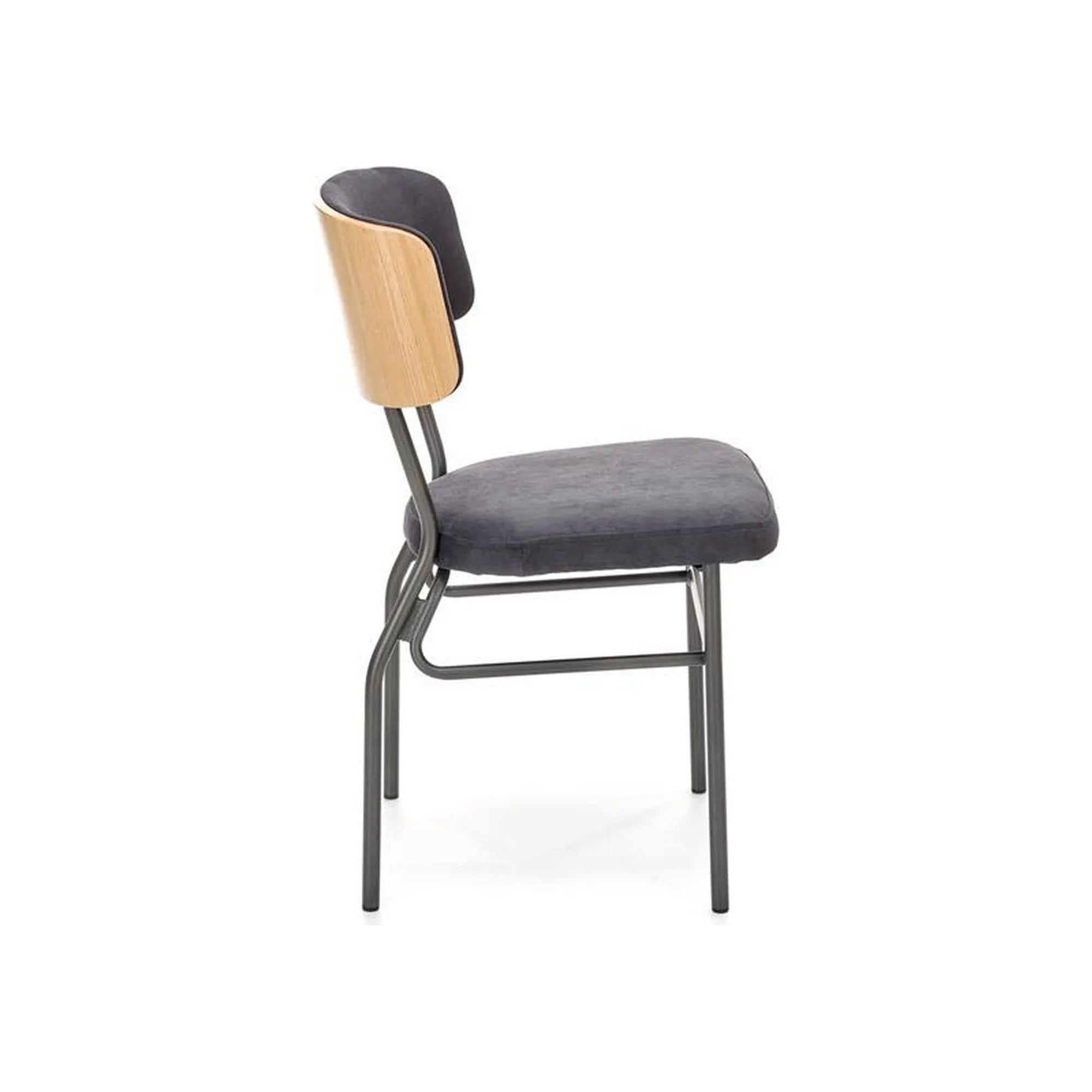 Scaun SMART KR, stejar/gri antracit, furnir/otel, 50x53x82 cm