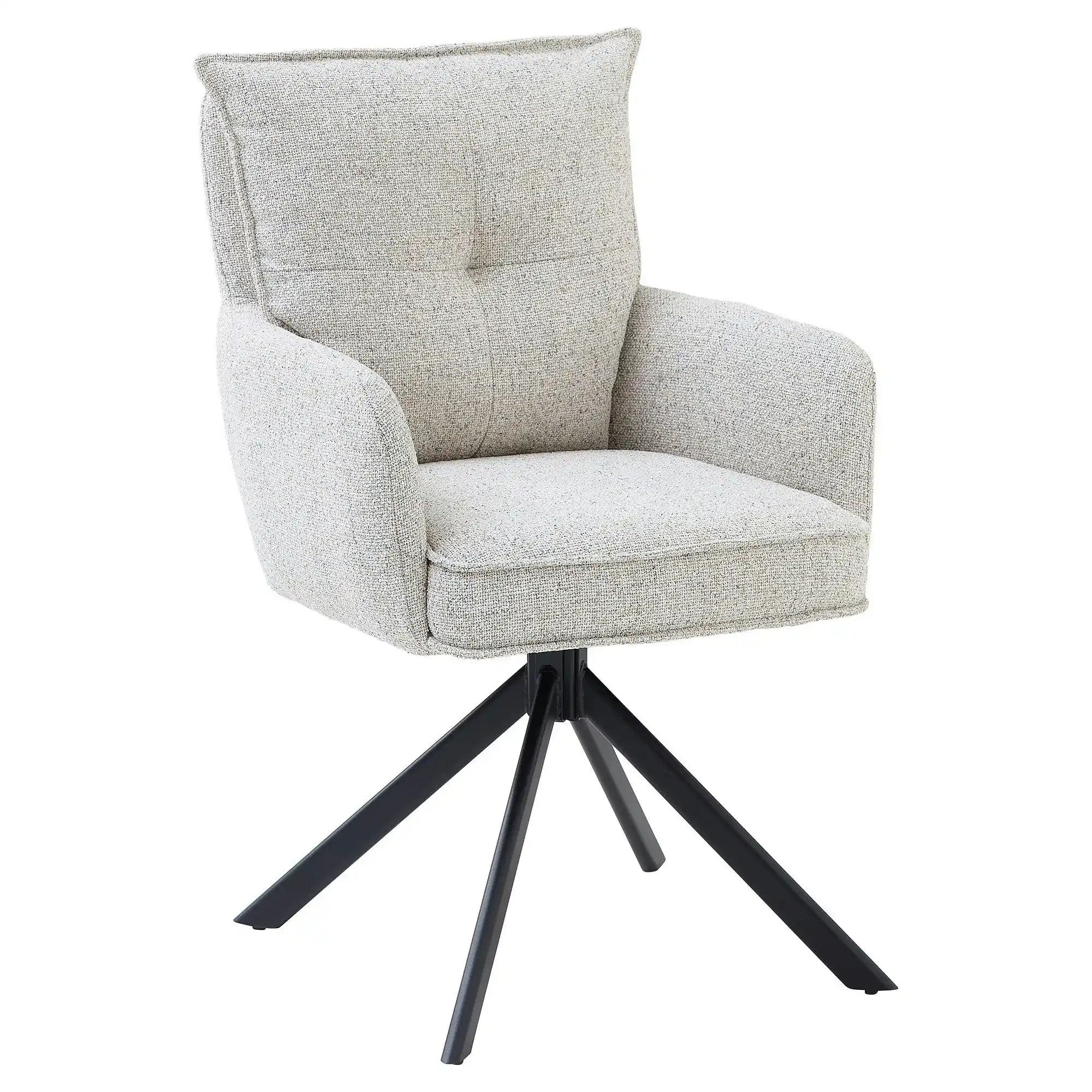 Scaun SOFIA, bej/negru, stofa clasica/metal, 61x66x93 cm