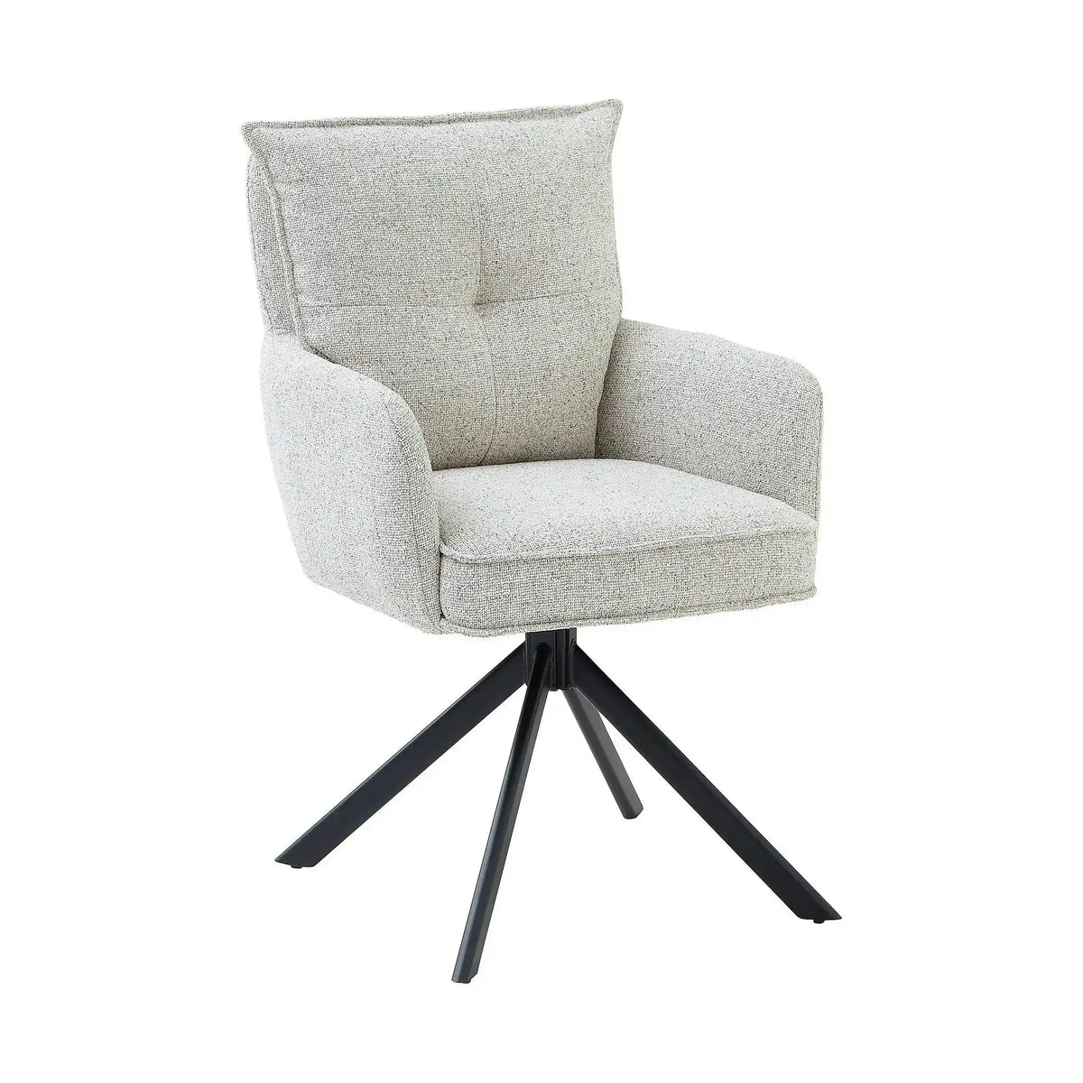 Scaun SOFIA, bej/negru, stofa clasica/metal, 61x66x93 cm
