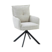 Scaun SOFIA, bej/negru, stofa clasica/metal, 61x66x93 cm