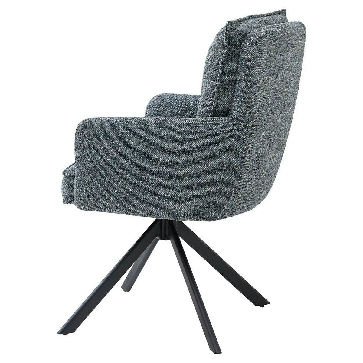 Scaun SOFIA, gri inchis/negru, stofa clasica/metal, 61x66x93 cm