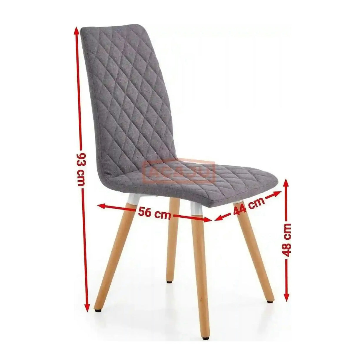 Scaun sufragerie K282, gri/stejar, stofa clasica/lemn, 44X56X93 CM