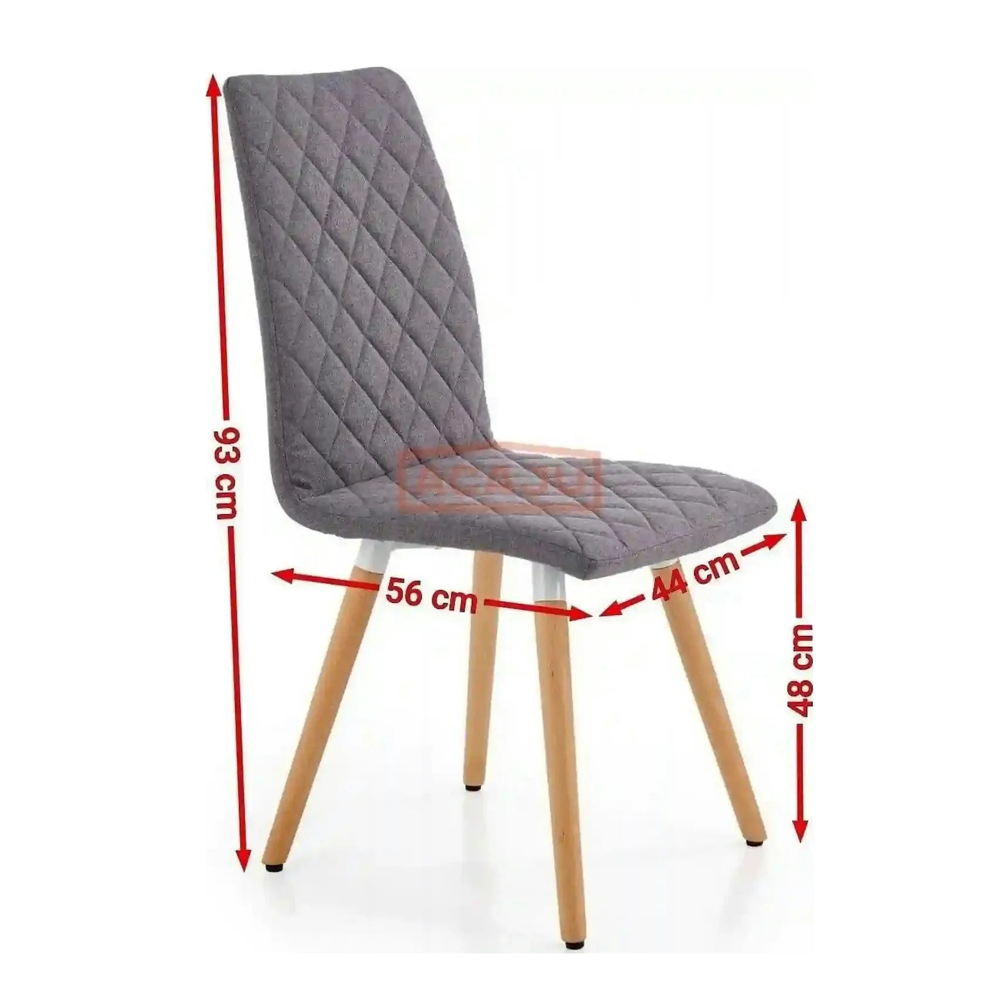Scaun sufragerie K282, gri/stejar, stofa clasica/lemn, 44X56X93 CM