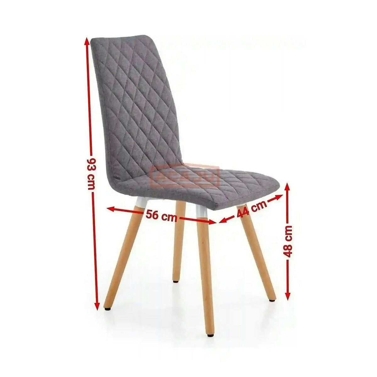 Scaun sufragerie K282, gri/stejar, stofa clasica/lemn, 44X56X93 CM