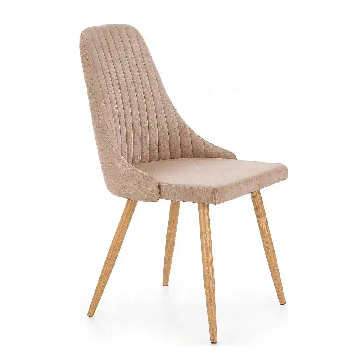 Scaun sufragerie K285, bej/stejar, stofa clasica/metal, 49X56X91 CM