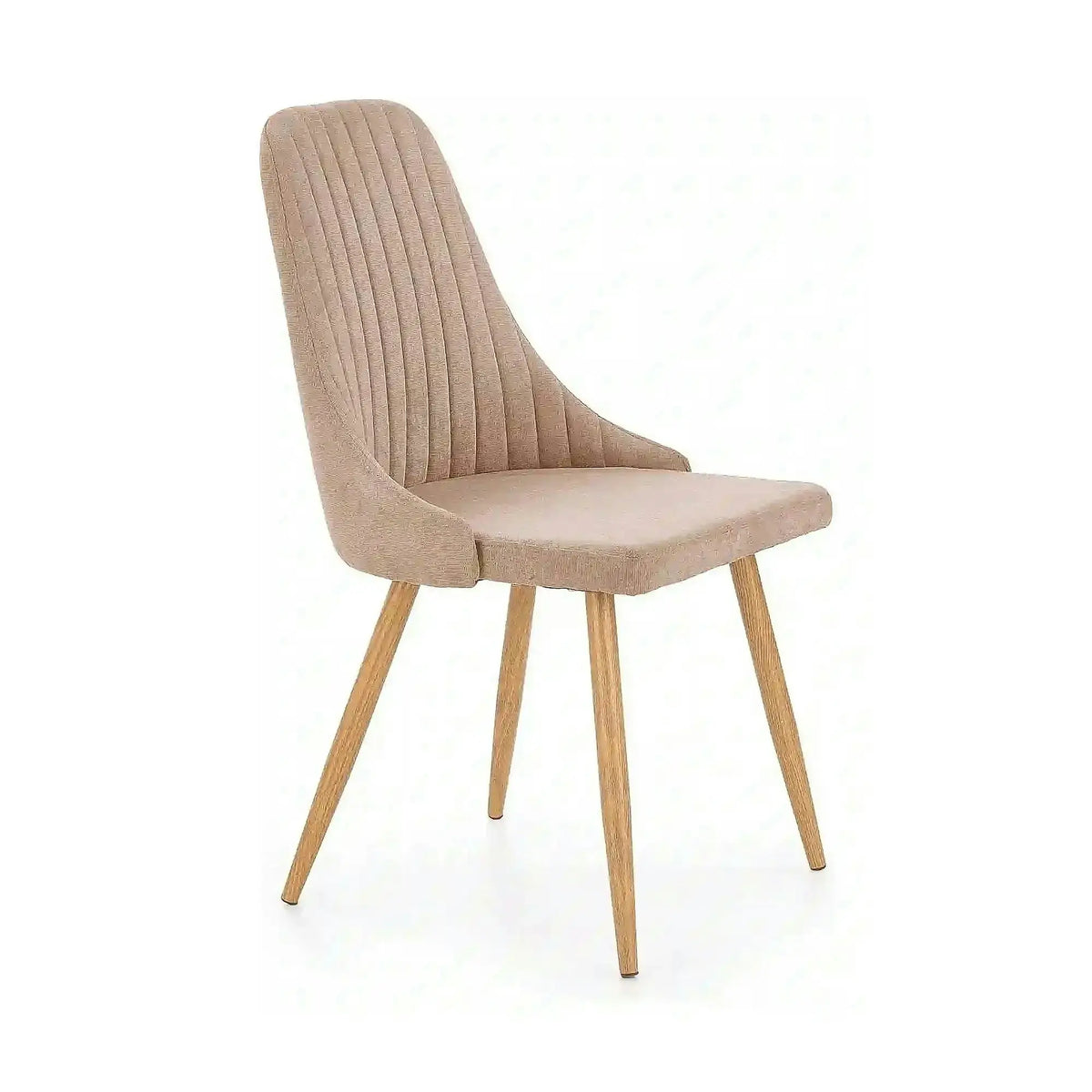 Scaun sufragerie K285, bej/stejar, stofa clasica/metal, 49X56X91 CM