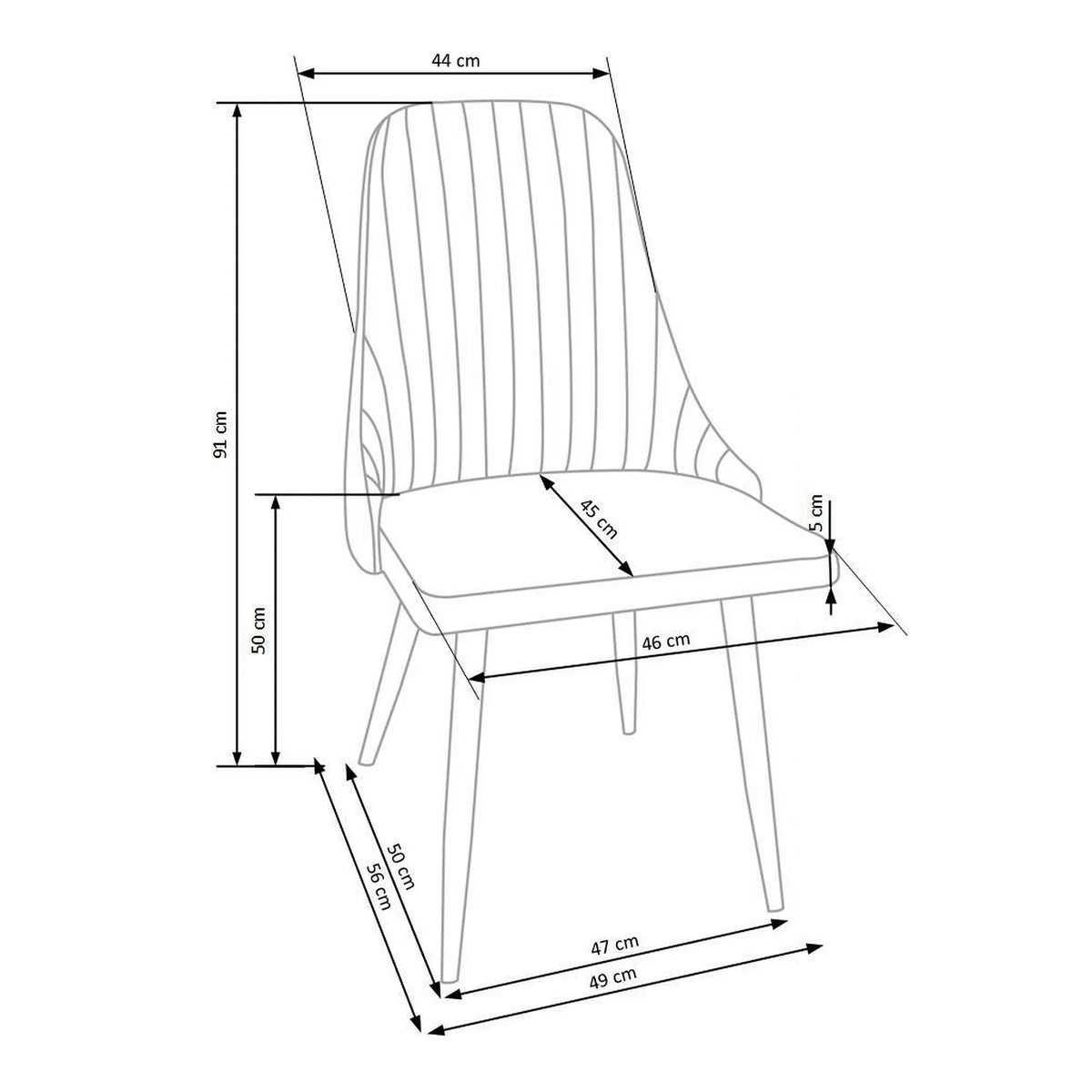 Scaun sufragerie K285, bej/stejar, stofa clasica/metal, 49X56X91 CM