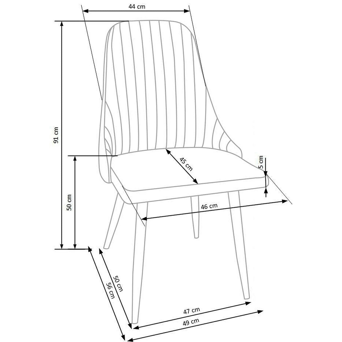 Scaun sufragerie K285, bej/stejar, stofa clasica/metal, 49X56X91 CM