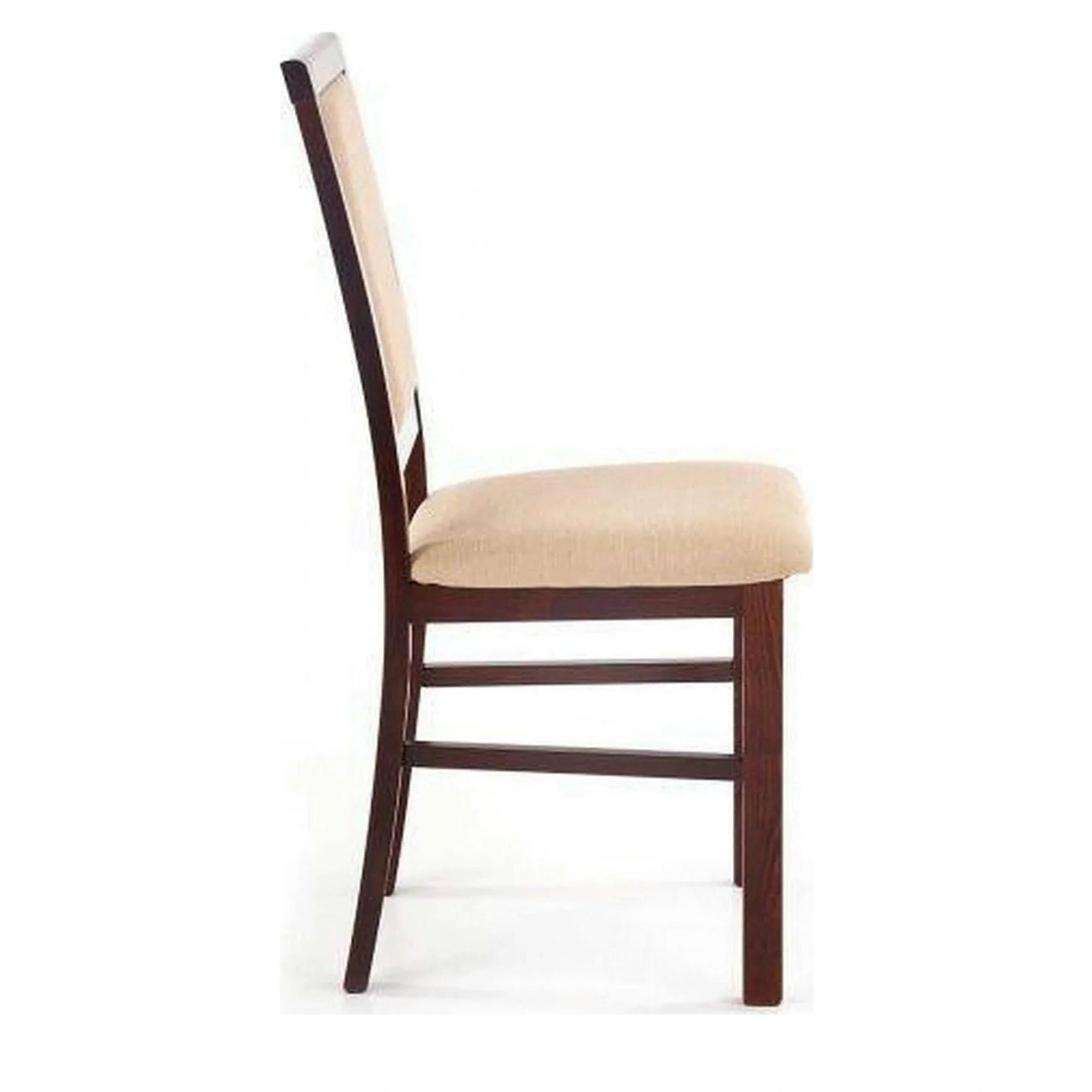 Scaun SYLWEK BIS, bej/nuc inchis, stofa clasica/lemn de fag, 44x53x94 cm