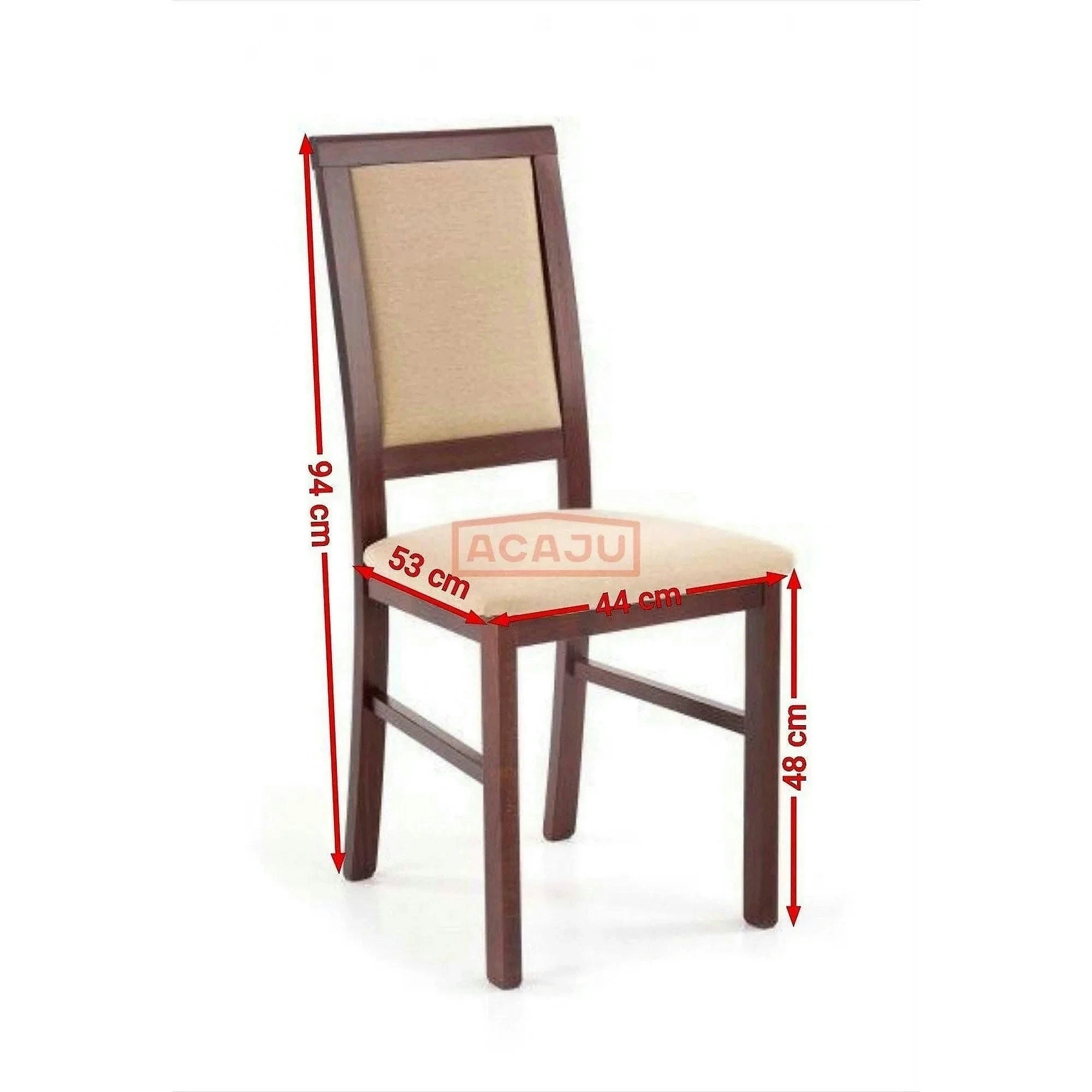 Scaun SYLWEK BIS, bej/nuc inchis, stofa clasica/lemn de fag, 44x53x94 cm