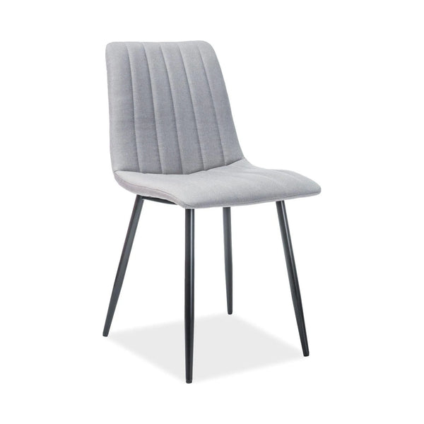 Scaun tapitat ALAN, gri/negru, stofa/metal, 40x45x88 cm