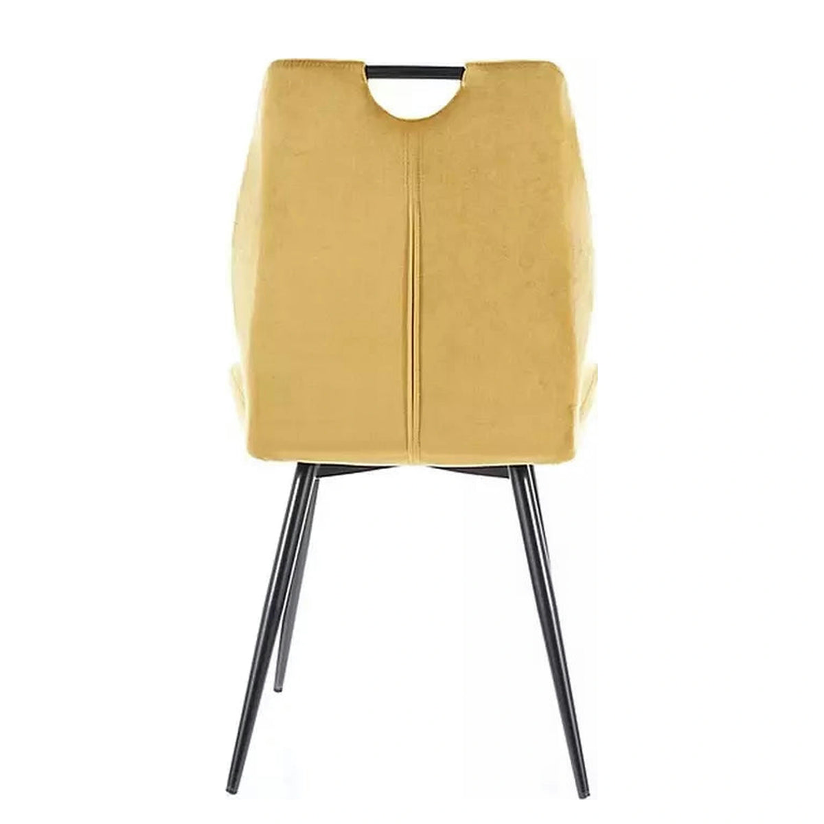 Scaun tapitat ARCO, galben/negru, stofa/metal, 52x44x92 cm