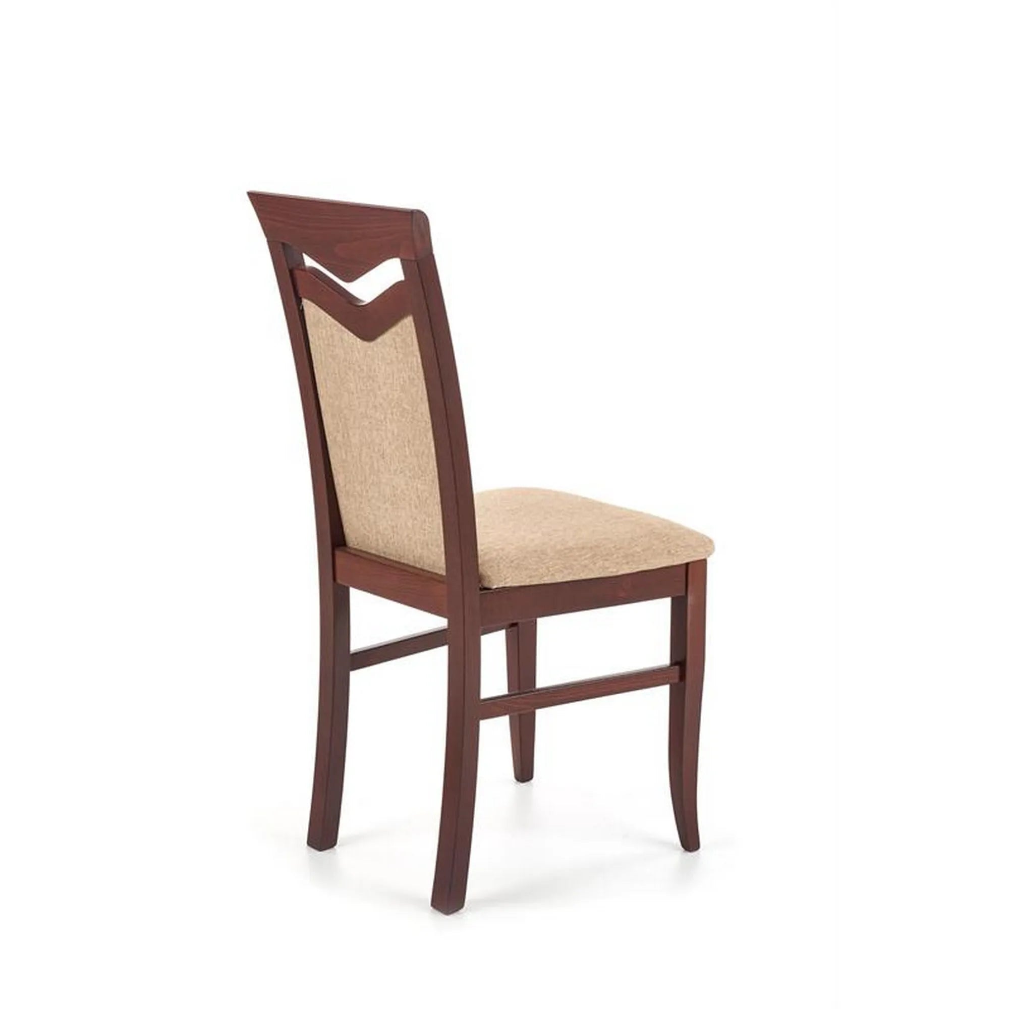 Scaun tapitat CITRONE, bej/nuc, stofa clasica/lemn, 44x43x96 cm