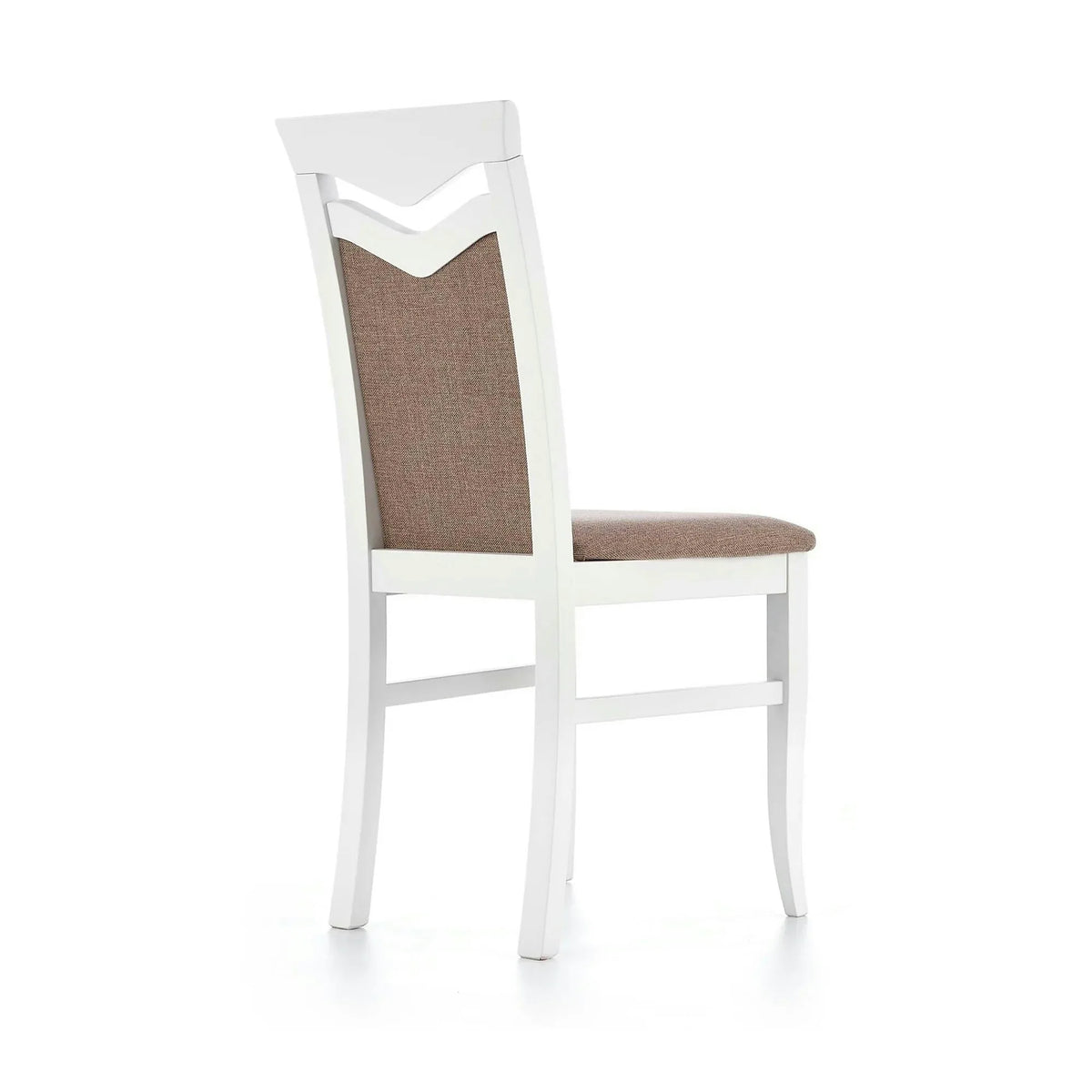 Scaun tapitat Citrone, maro/alb, stofa clasica/lemn de fag, 44X43X96 CM