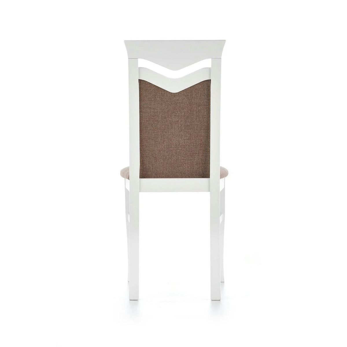 Scaun tapitat Citrone, maro/alb, stofa clasica/lemn de fag, 44X43X96 CM