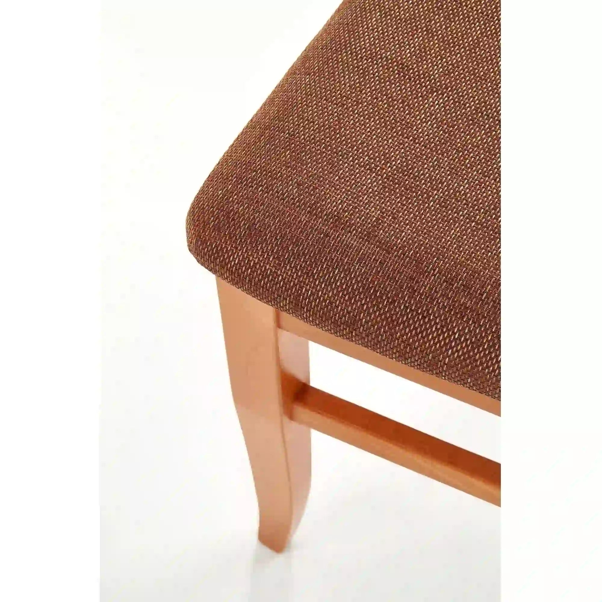 Scaun tapitat Citrone, maro/arin, stofa clasica/lemn de fag, 44X43X96 CM