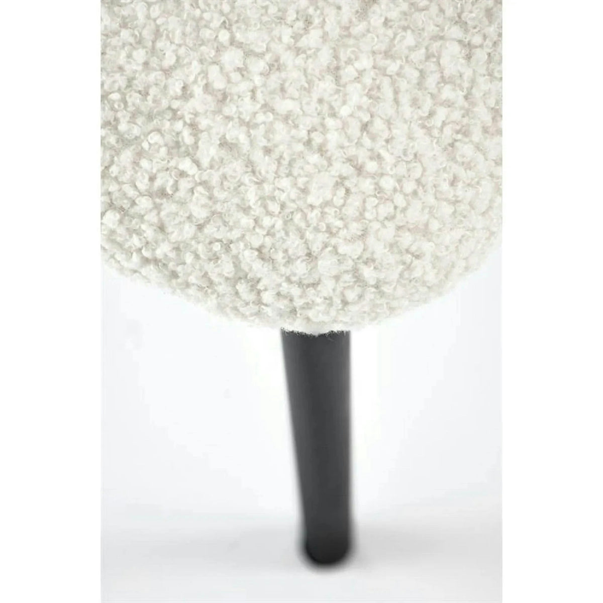 Scaun tapitat crem K518, crem, stofa buclata/metal, 57x59x75 cm