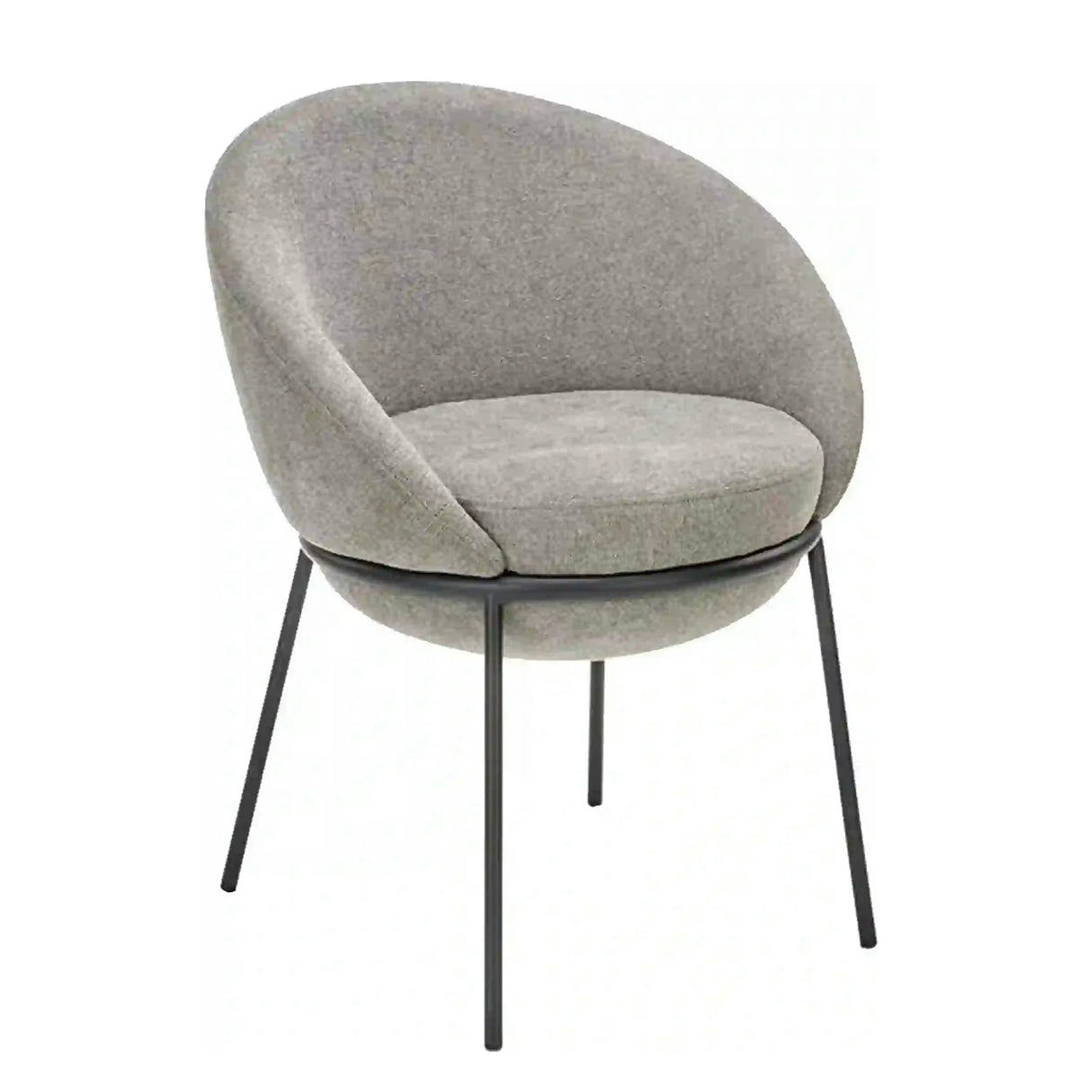 Scaun tapitat dining K482, gri/negru, stofa clasica/metal, 61x59x78 cm