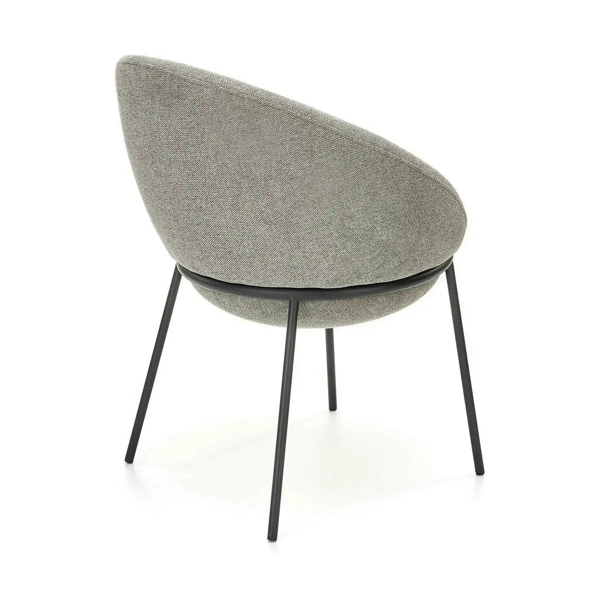 Scaun tapitat dining K482, gri/negru, stofa clasica/metal, 61x59x78 cm