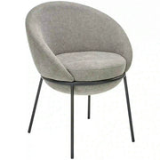 Scaun tapitat dining K482, gri/negru, stofa clasica/metal, 61x59x78 cm