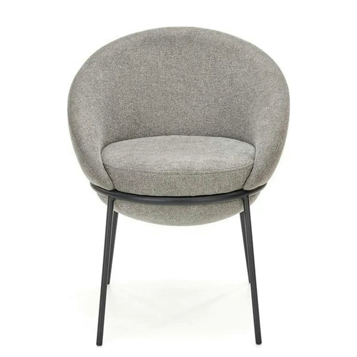 Scaun tapitat dining K482, gri/negru, stofa clasica/metal, 61x59x78 cm