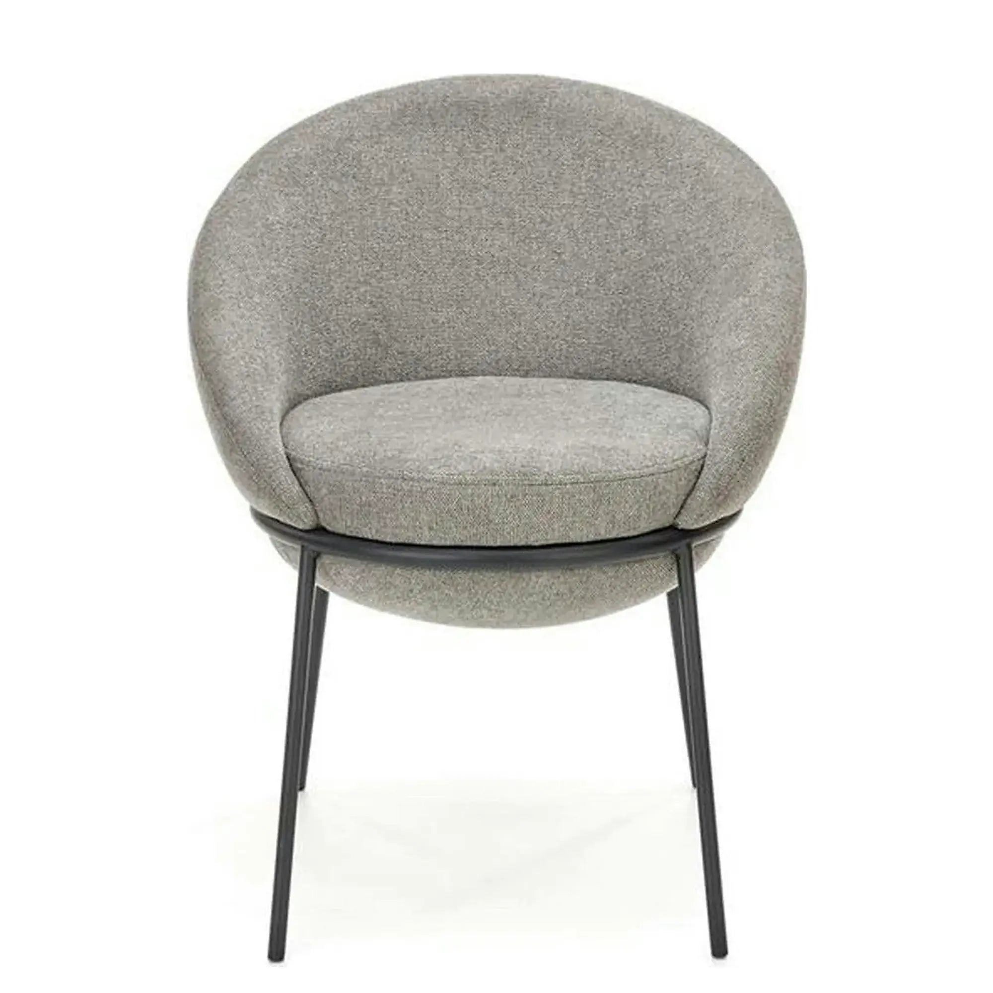 Scaun tapitat dining K482, gri/negru, stofa clasica/metal, 61x59x78 cm