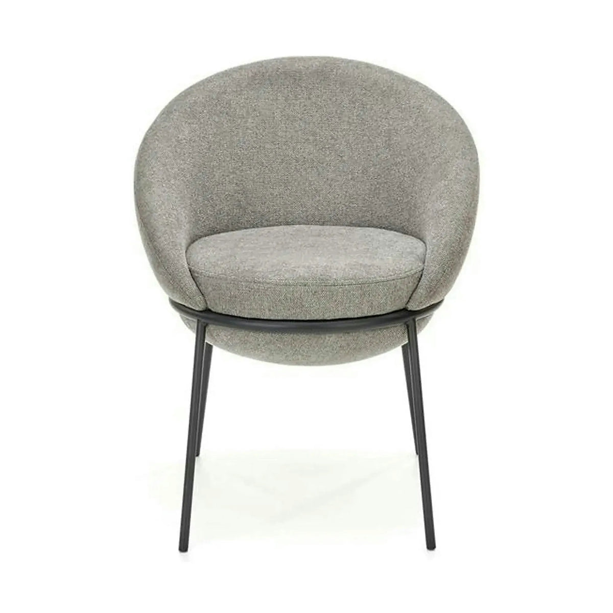 Scaun tapitat dining K482, gri/negru, stofa clasica/metal, 61x59x78 cm