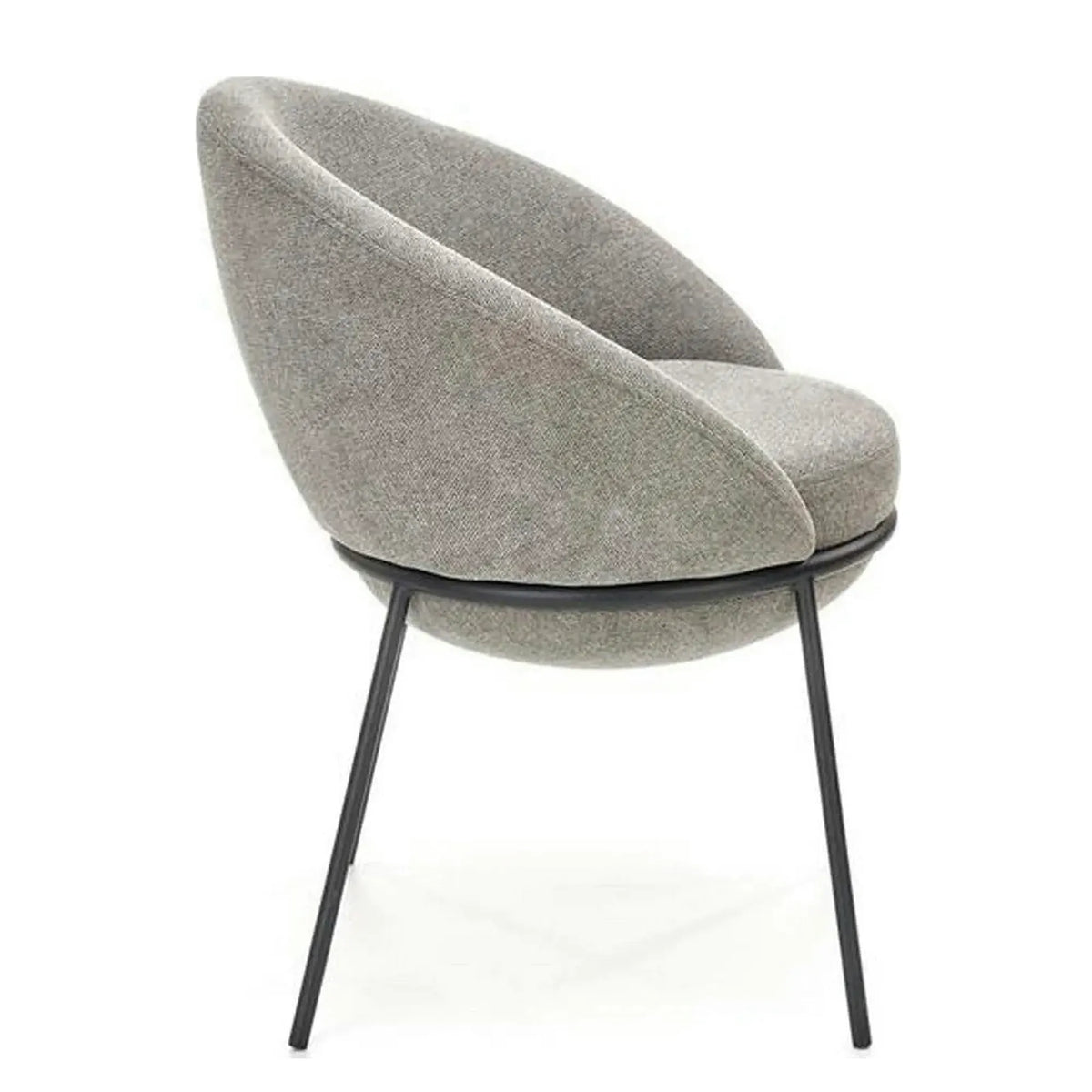 Scaun tapitat dining K482, gri/negru, stofa clasica/metal, 61x59x78 cm
