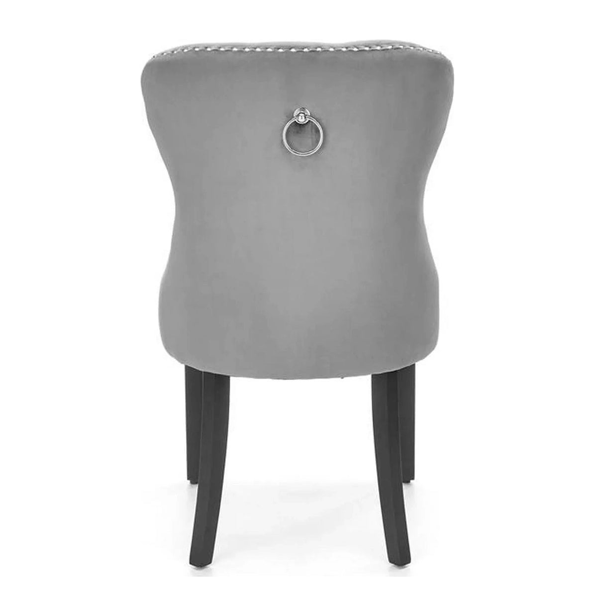 Scaun tapitat dining MIYA, gri/negru, stofa catifelata, 54x60x100 cm