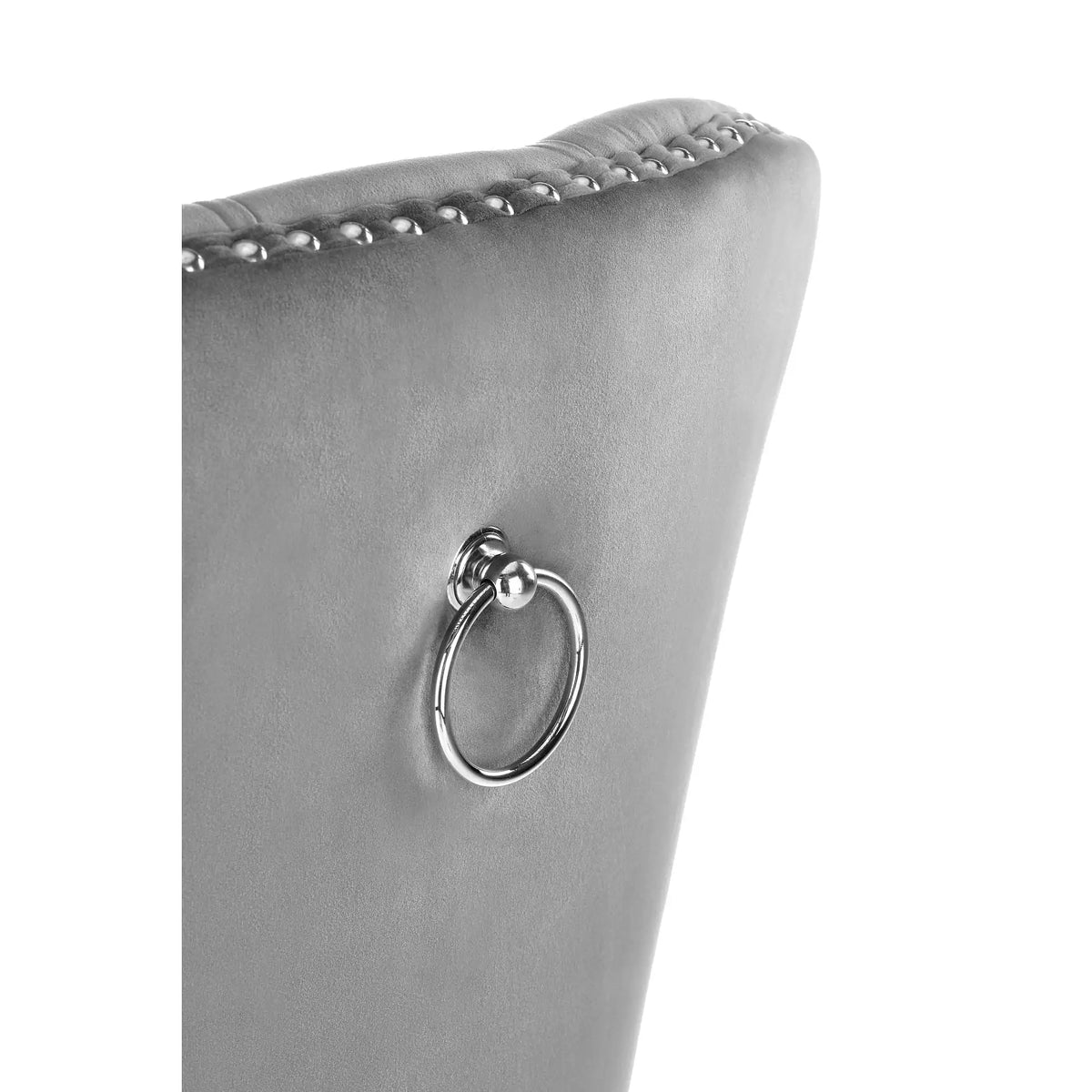 Scaun tapitat dining MIYA, gri/negru, stofa catifelata, 54x60x100 cm